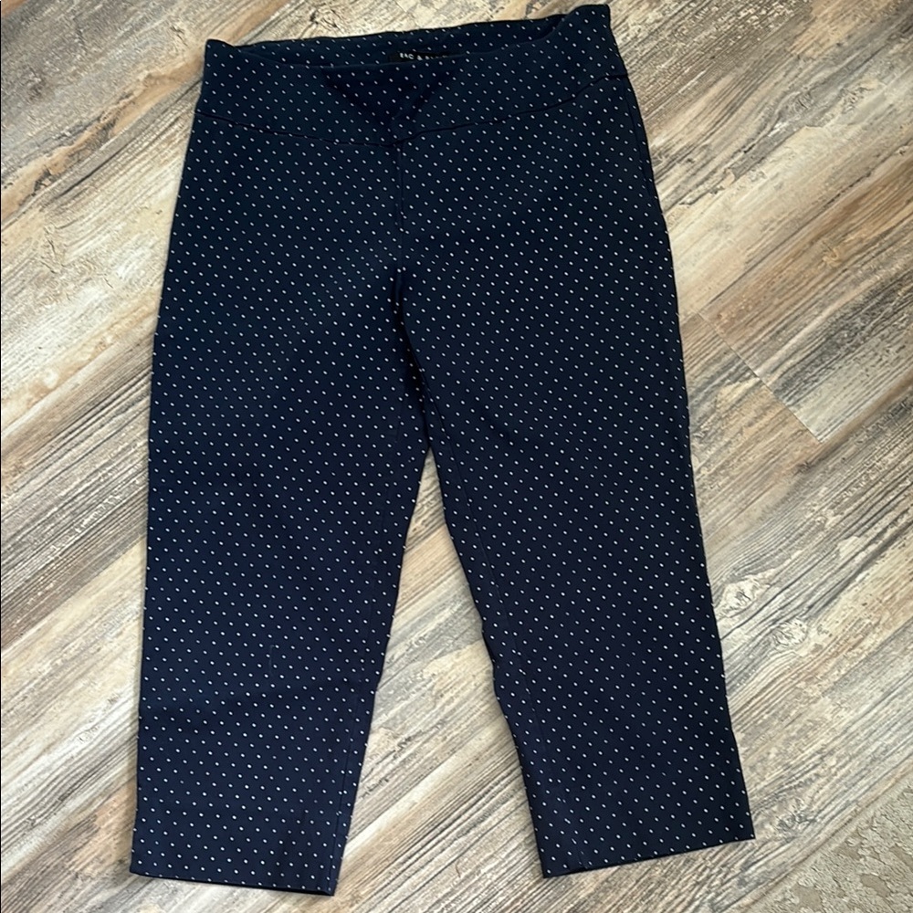 Zac & Rachel Blue and white polka dot capri women’s pants size 10